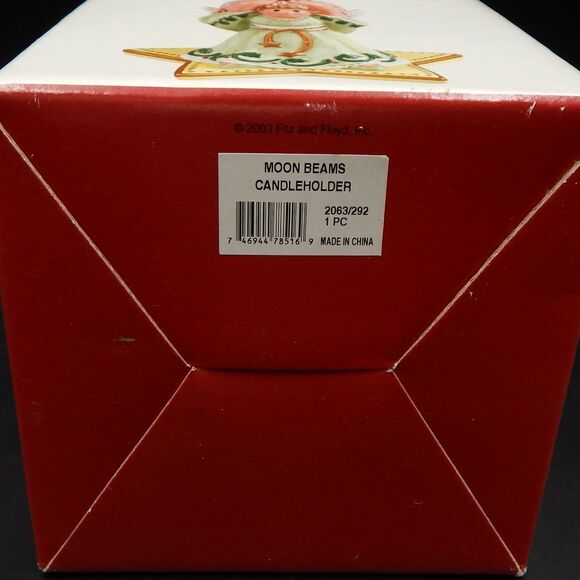 Fitz and Floyd Moonbeams Christmas Angel Taper Candle Holder Candlestick Ceramic - Picture 12 of 12